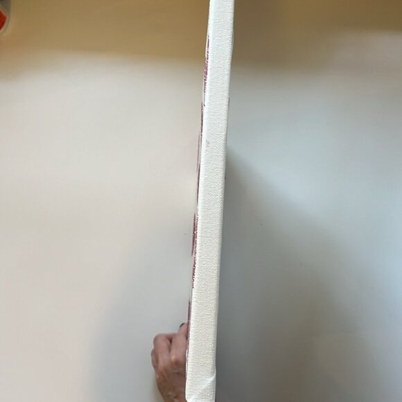 🎀✨ Hand-Painted Pink Glitter Polka Dot Canvas Art | Modern Wall Decor | 16x12" - Picture 6 of 7